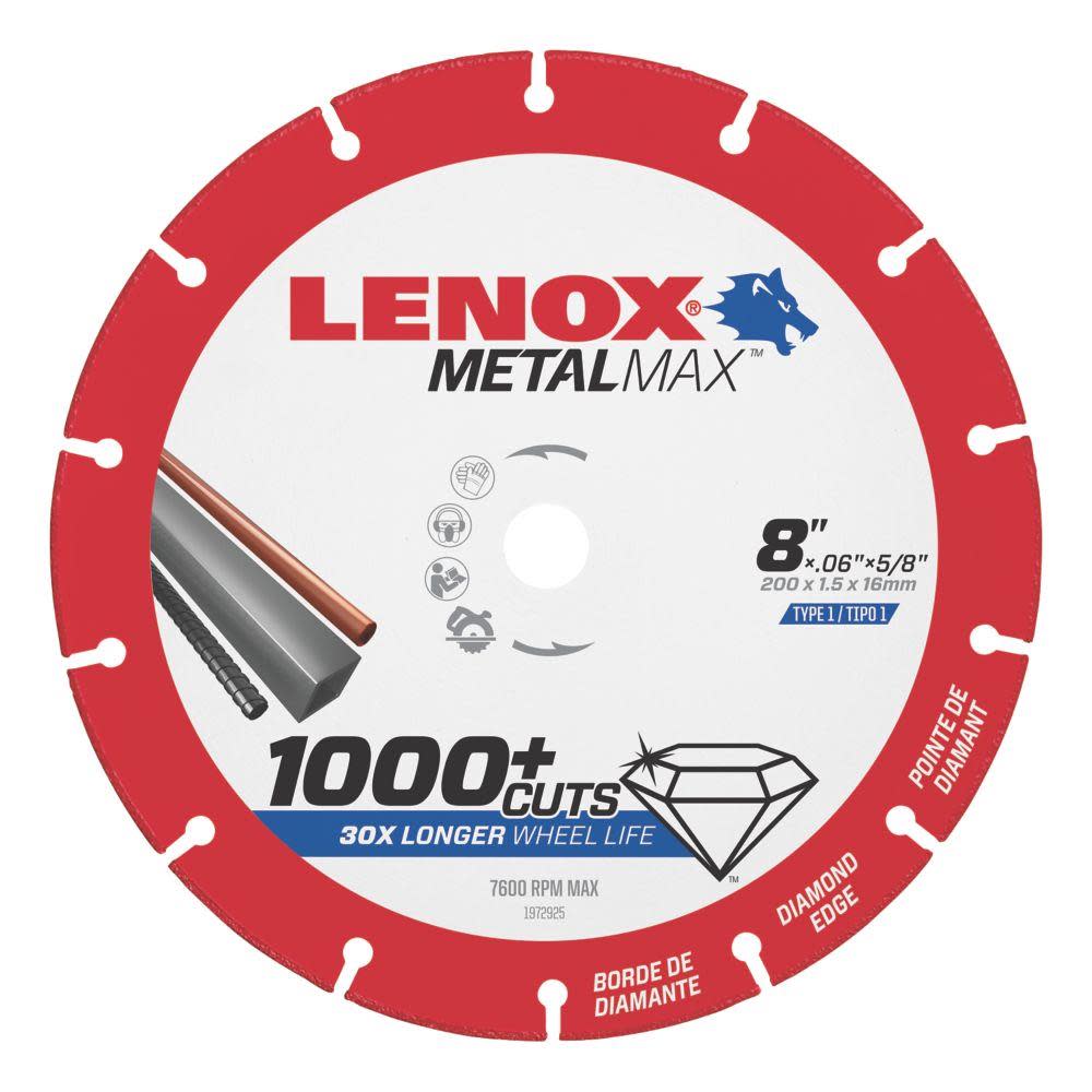 Lenox 8 In. x 5/8 In. MetalMax Diamond Cutoff Wheel CS - Flockneti