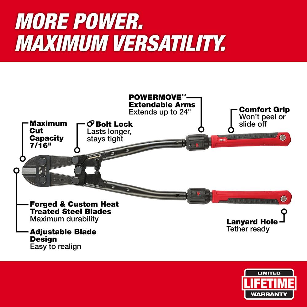 Milwaukee 24 in. Adaptable Bolt Cutter with POWERMOVE - Flockneti