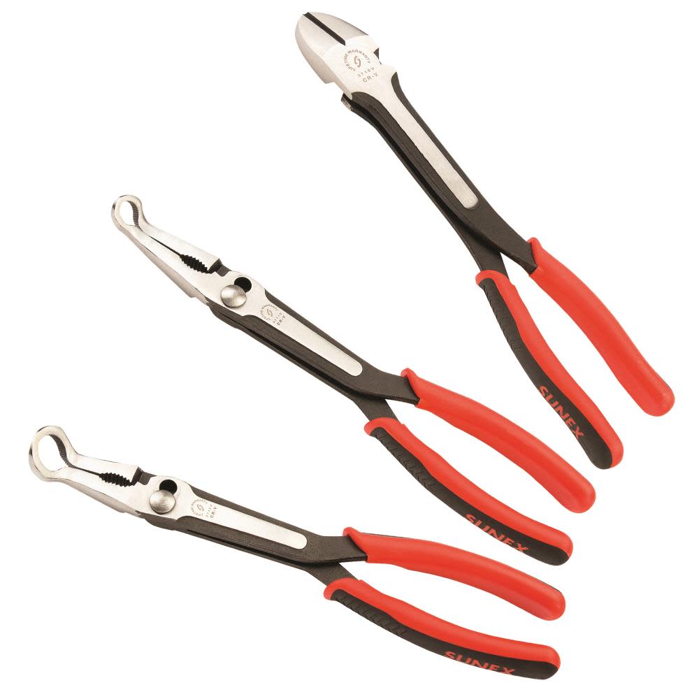 Sunex 3 Pc 11 In. Heavy Duty Specialty Pliers Set - Flockneti