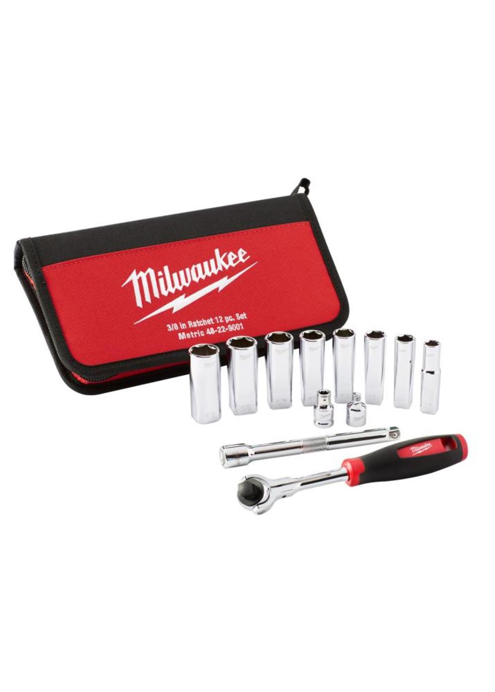 Milwaukee 12-Piece 3/8 in. Drive Metric Socket Set - Flockneti