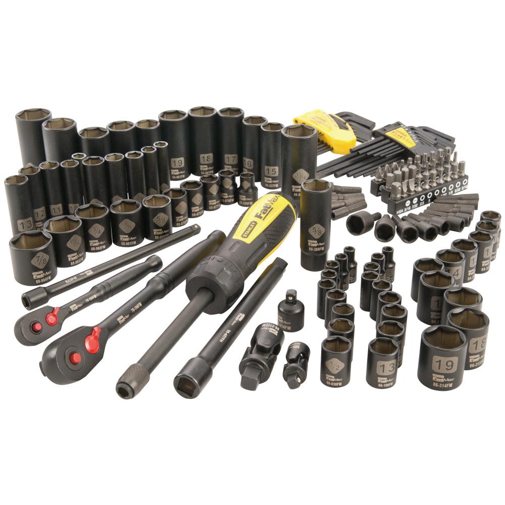 Stanley 141 pc Black Chrome Mechanic’s Tool Set - Flockneti