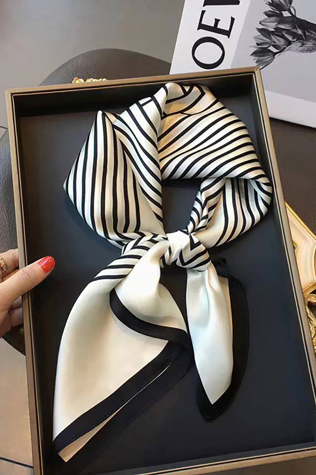 Striped Silk Scarf - Flockneti