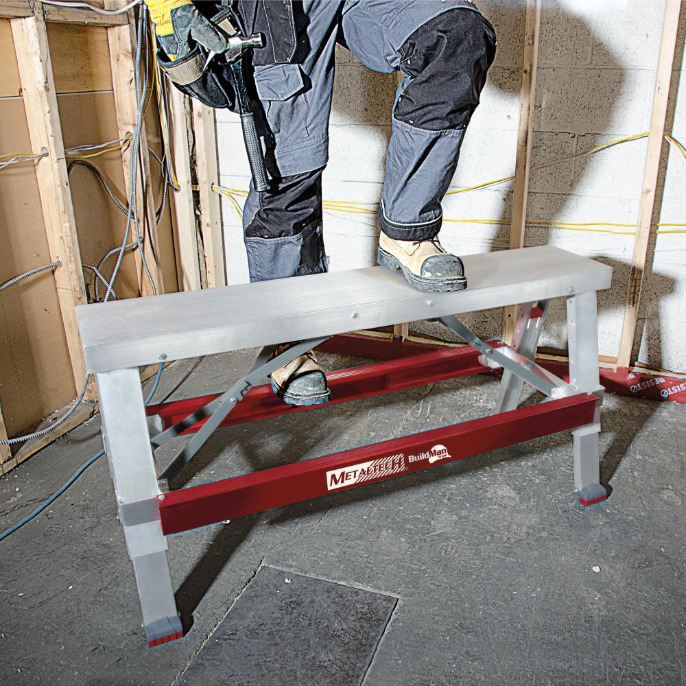 Metaltech Build Man 18-30 in.Drywall Bench - Flockneti
