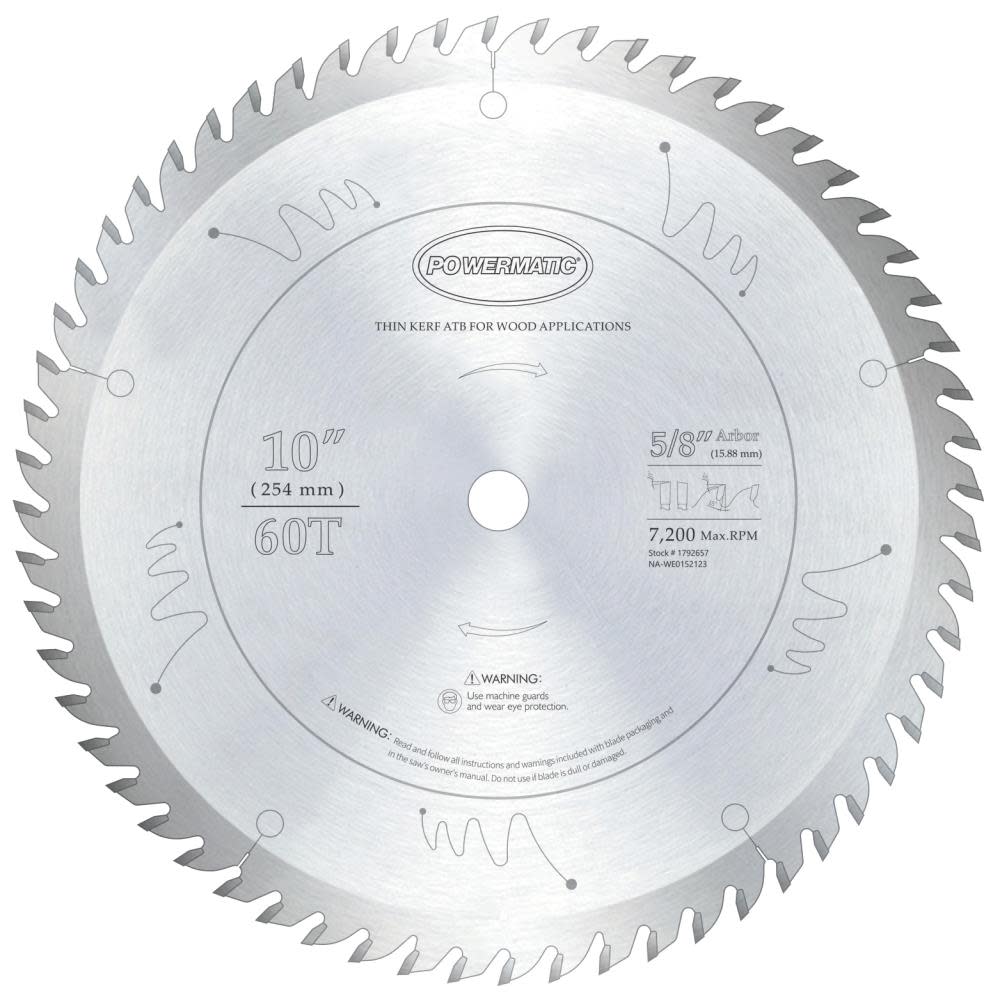 Powermatic 1060 Thin Kerf Circular Saw Blade - Flockneti
