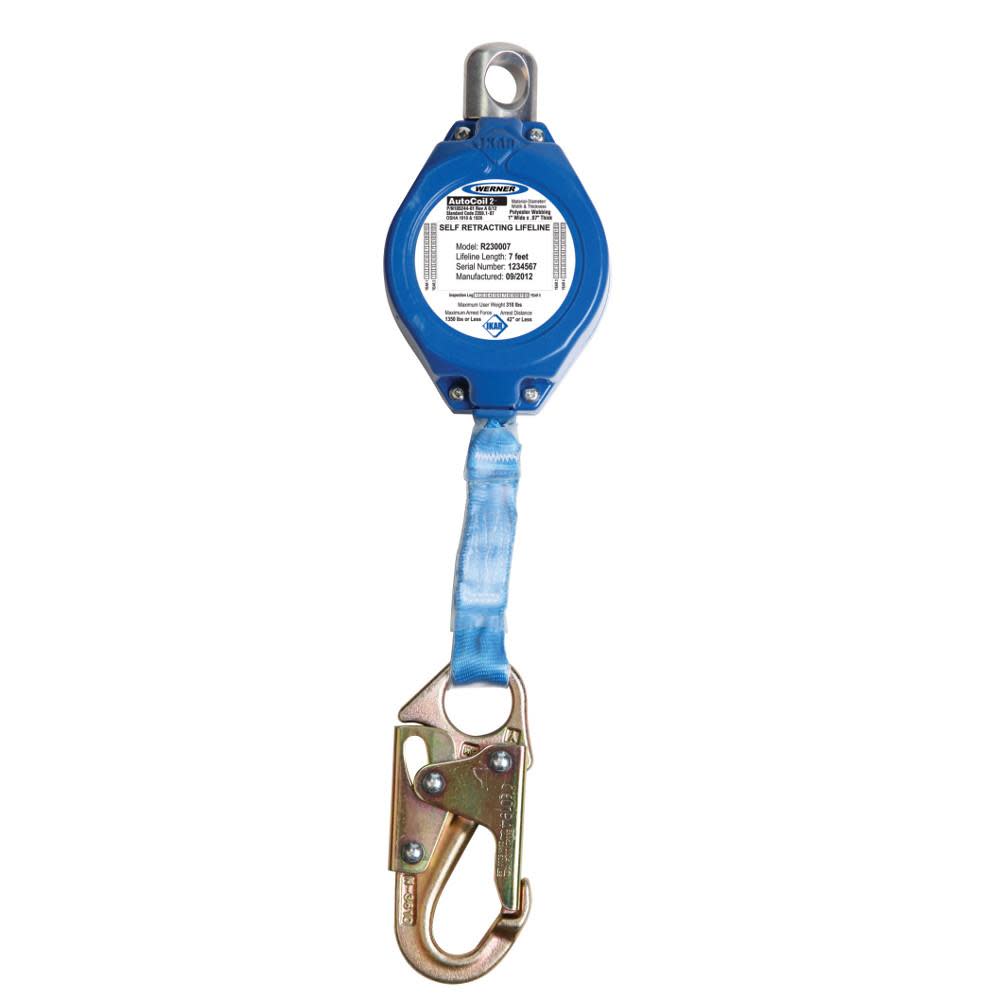 Werner AutoCoil 2 7 Ft. Web Self-Retracting Lifeline - Flockneti