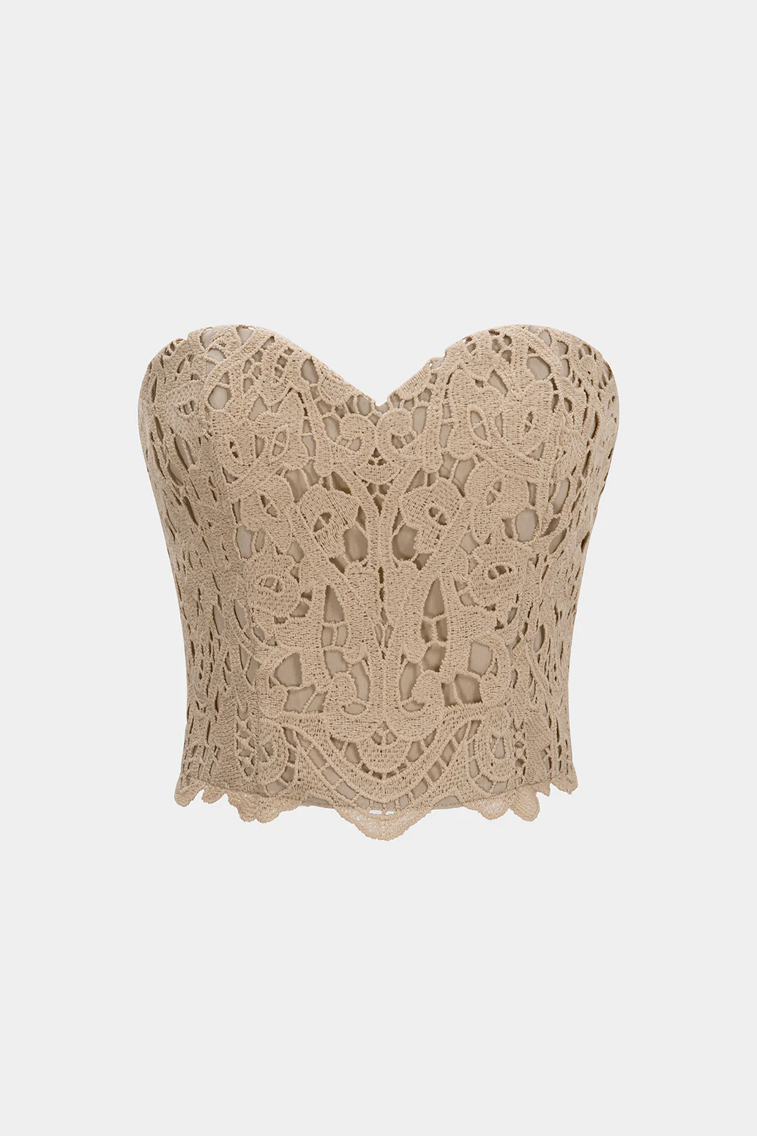 Jacquard Patchwork Corset Zipper Tube Top - Flockneti