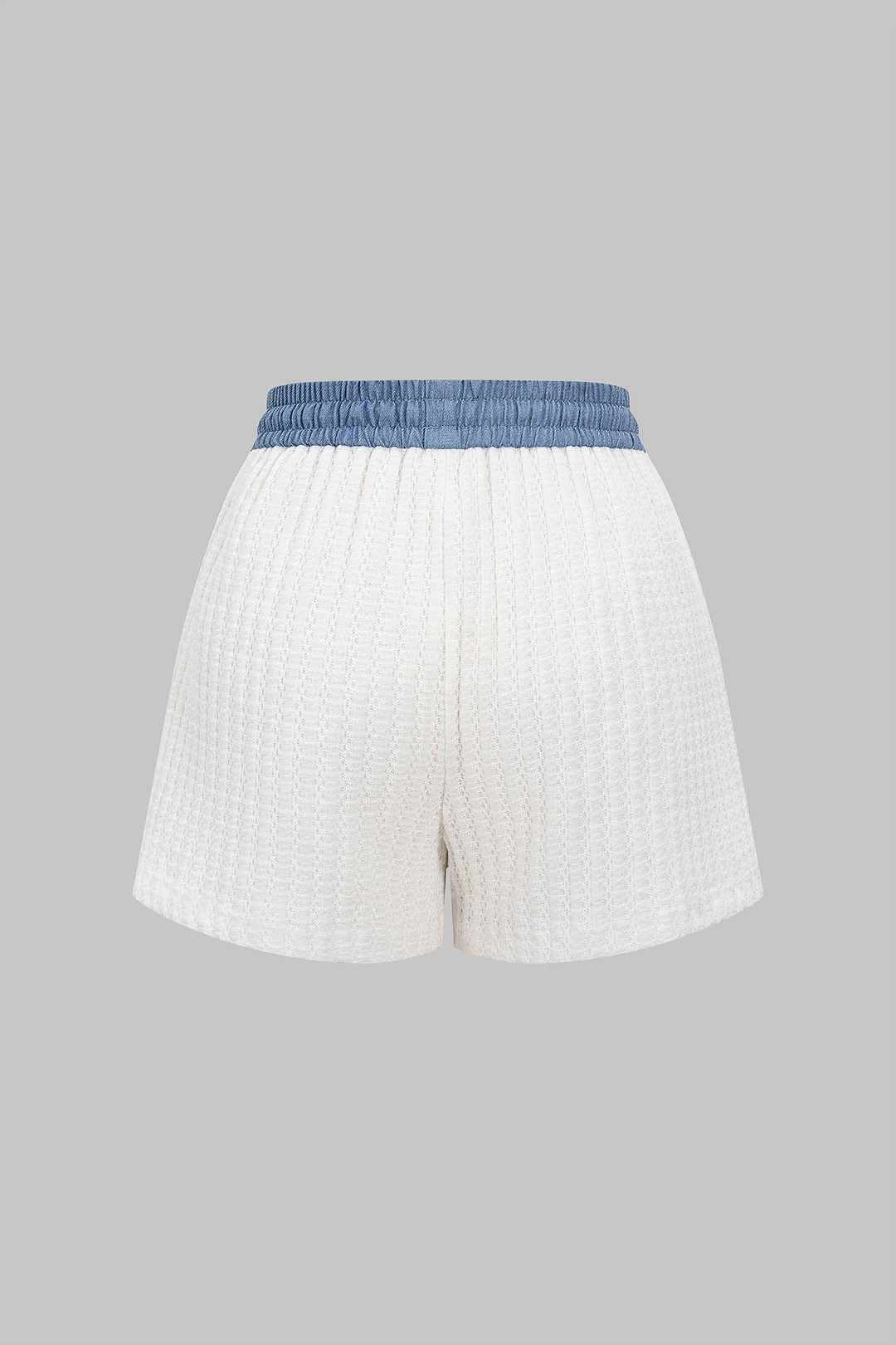 Tie Front Patchwork Shorts - Flockneti