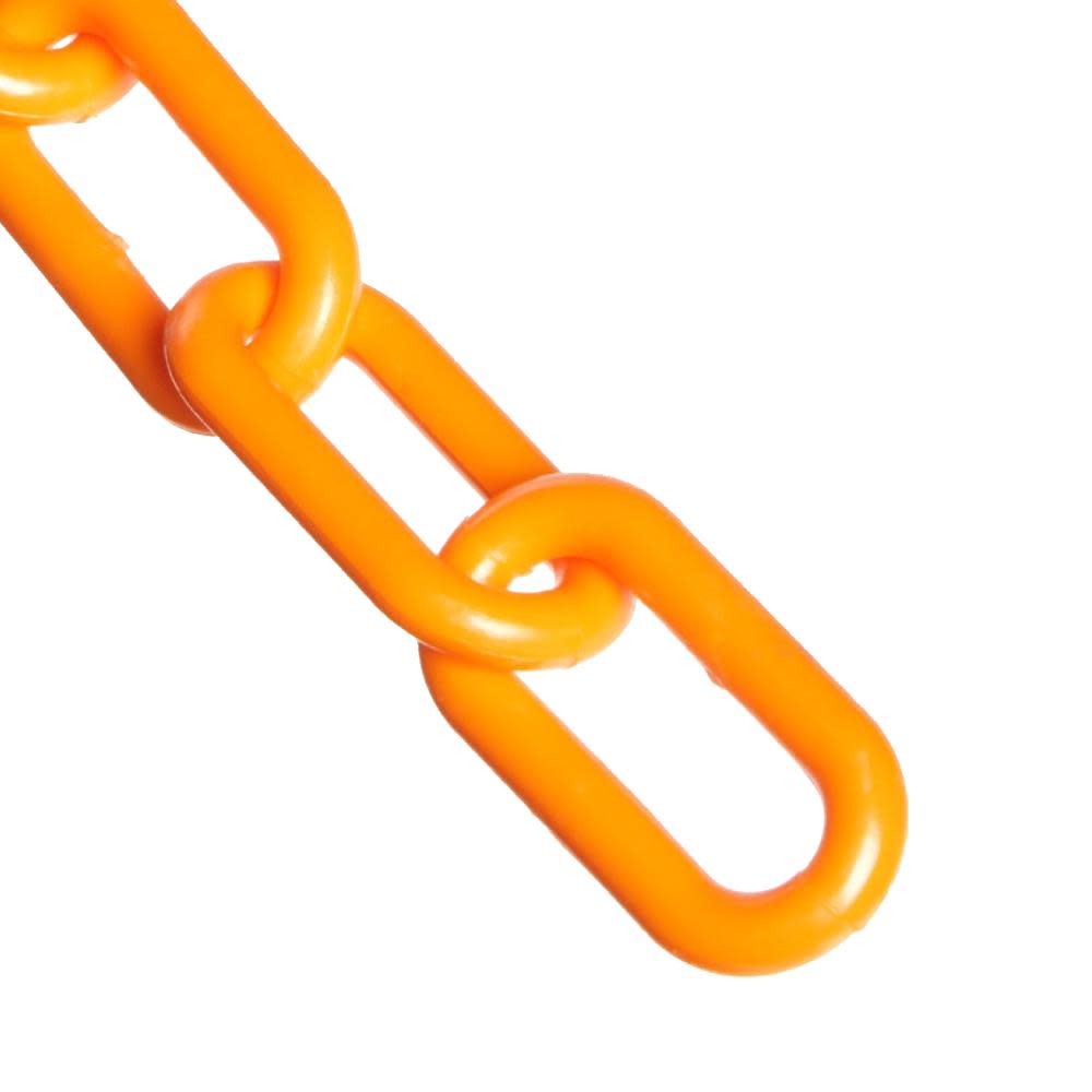Mr Chain 2 in. (#8 51mm) x 100 ft. Safety Orange Plastic Barrier Chain - Flockneti