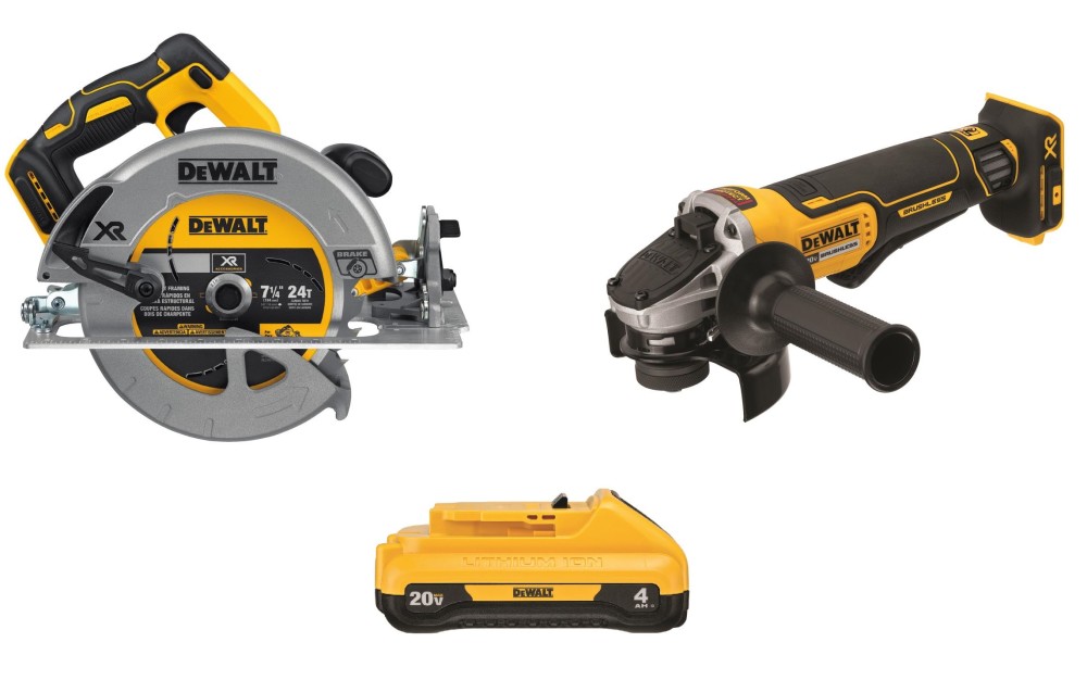 DEWALT 20V MAX 7 1/4 Circular Saw & 4.5″ Angle Grinder Kit Bundle - Flockneti