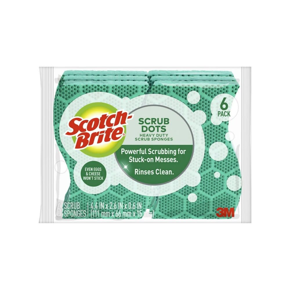 3M Scotch Brite 6 Count Heavy Duty Scrub Dots Scrub Sponge - Flockneti