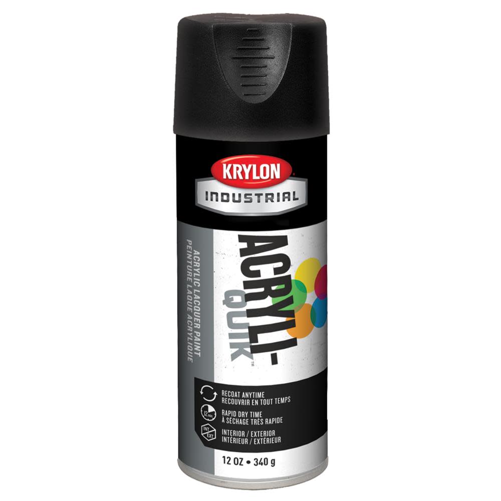 Krylon Industrial Acryli-Quik Ultra-Flat Black 12 oz. - Flockneti