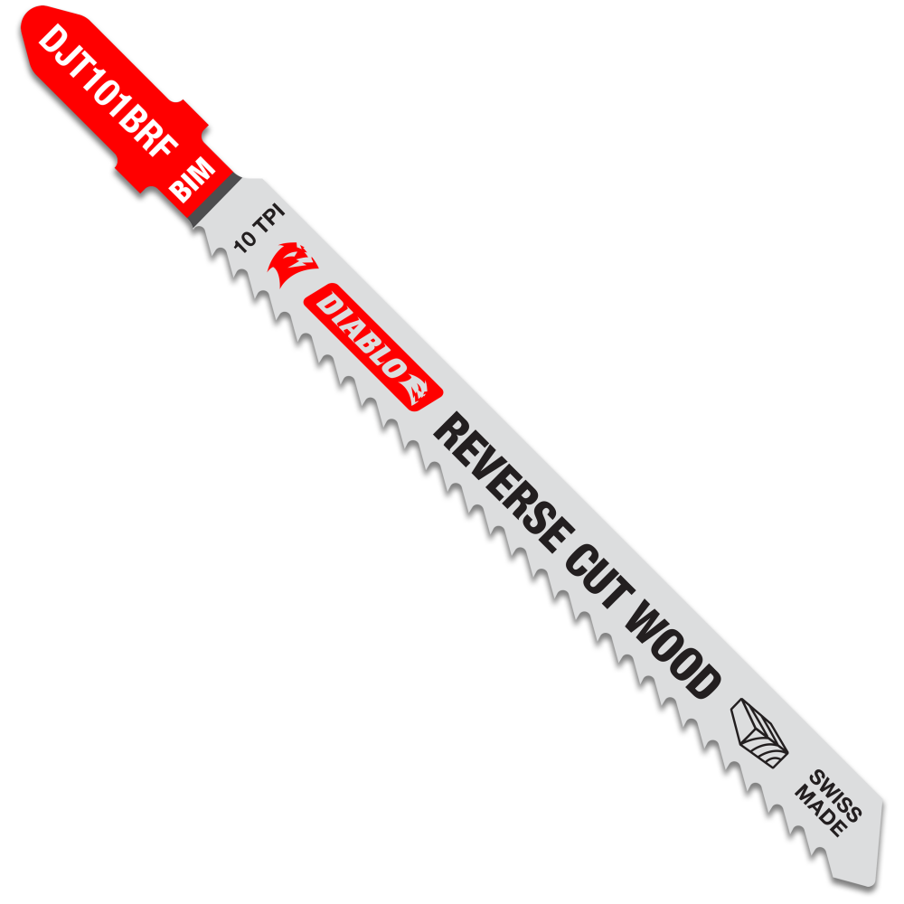 Diablo Tools 4″ 10 TPI Bi-Metal T-Shank Jig Saw Blades for Reverse Cuts 5 PK - Flockneti