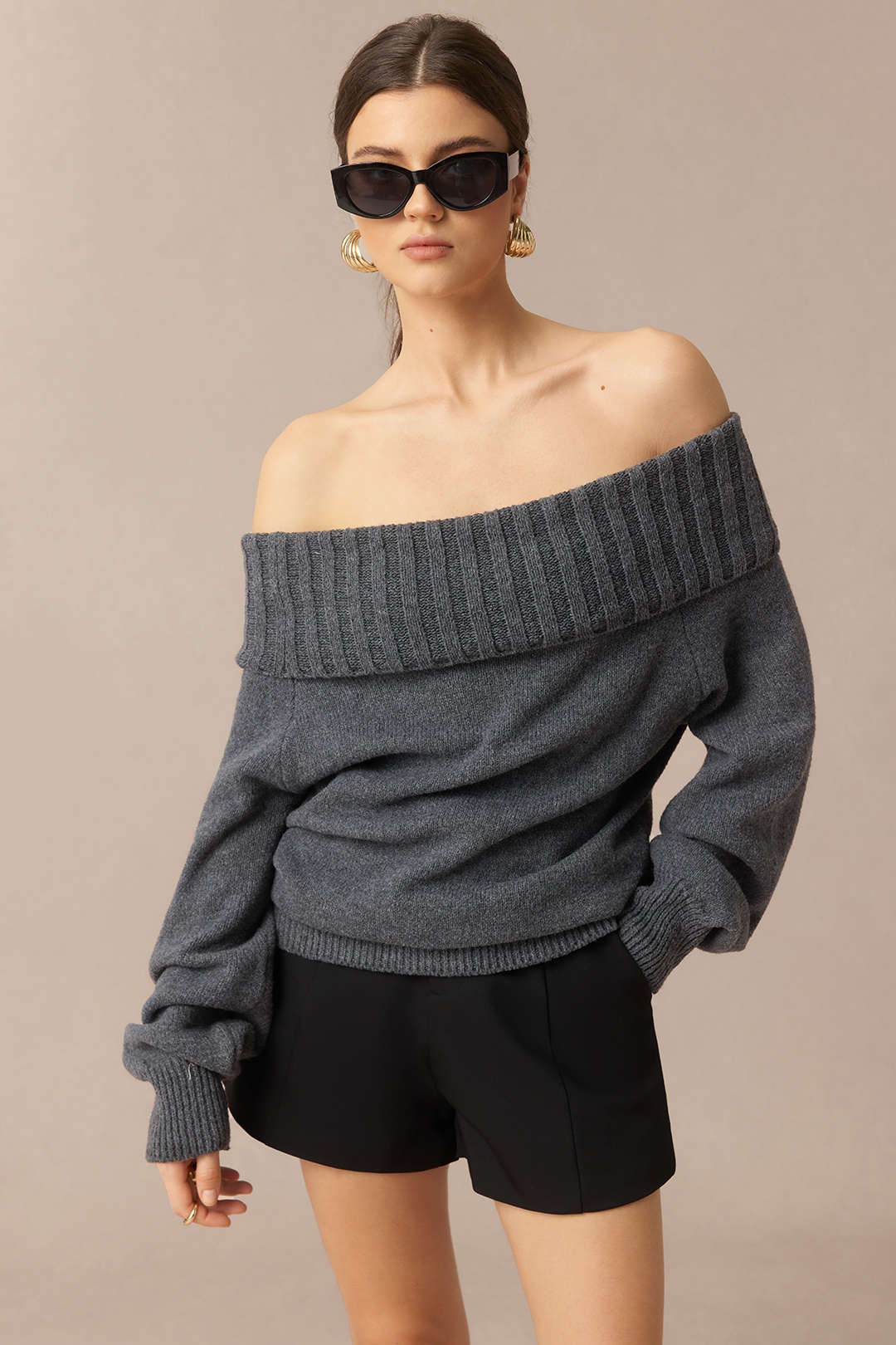 Knit Off Shoulder Long-Sleeve Top - Flockneti