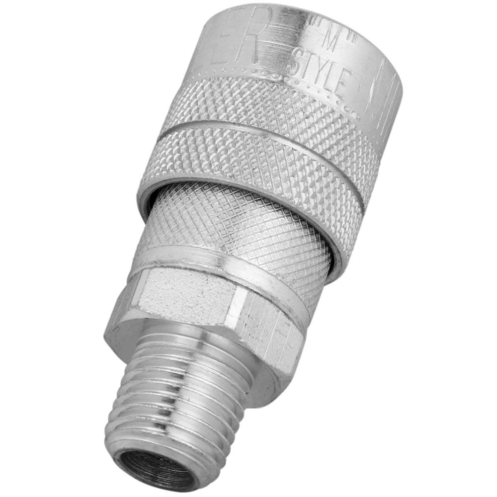 Milton 1/4″ MNPT Industrial Interchange M Style Quick Connect Steel Coupler - Flockneti