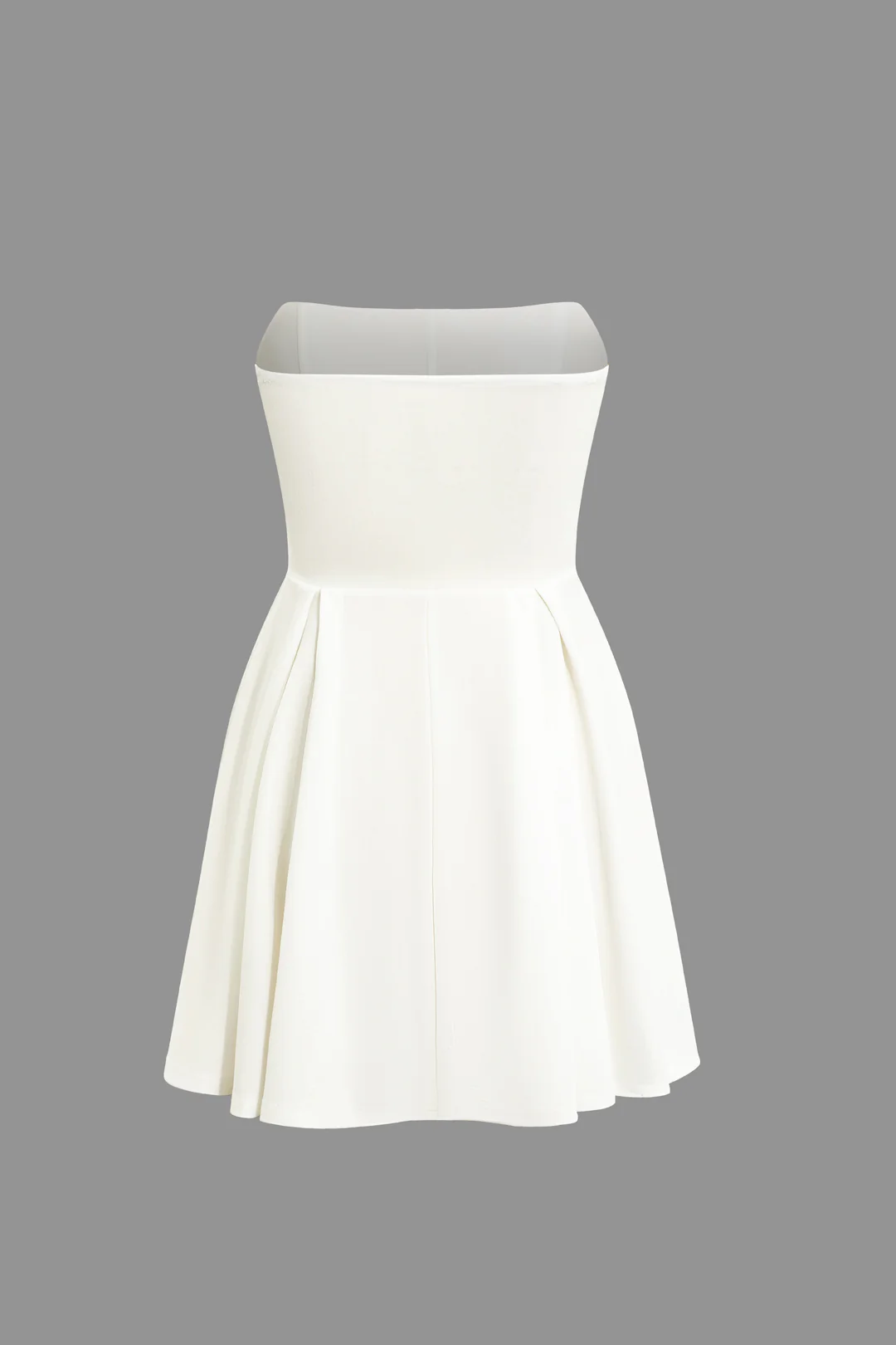 Solid Ruched Strapless Sleeveless Mini Dress - Flockneti