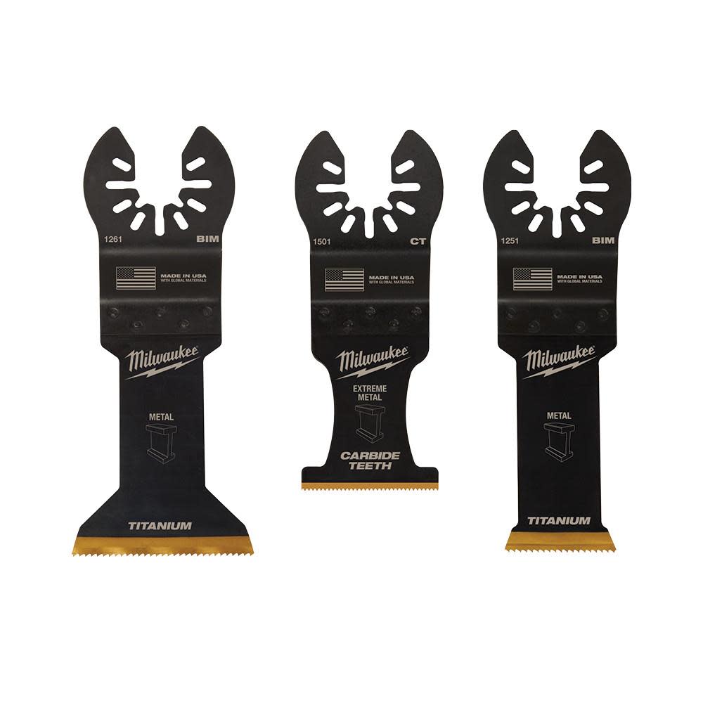Milwaukee OPEN-LOK 3PC METAL CUTTING MULTI-TOOL BLADE VARIETY PACK - Flockneti