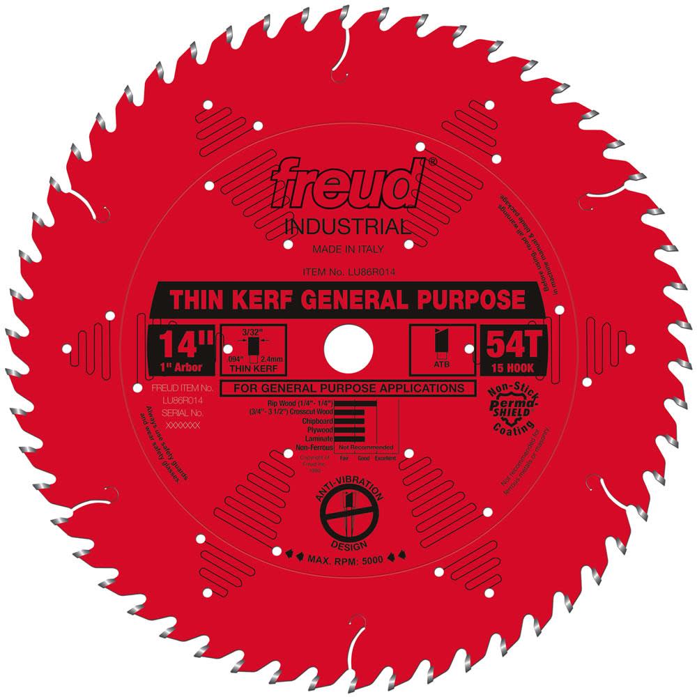 Freud 14 In. x 54T Thin Kerf General Purpose Blade - Flockneti