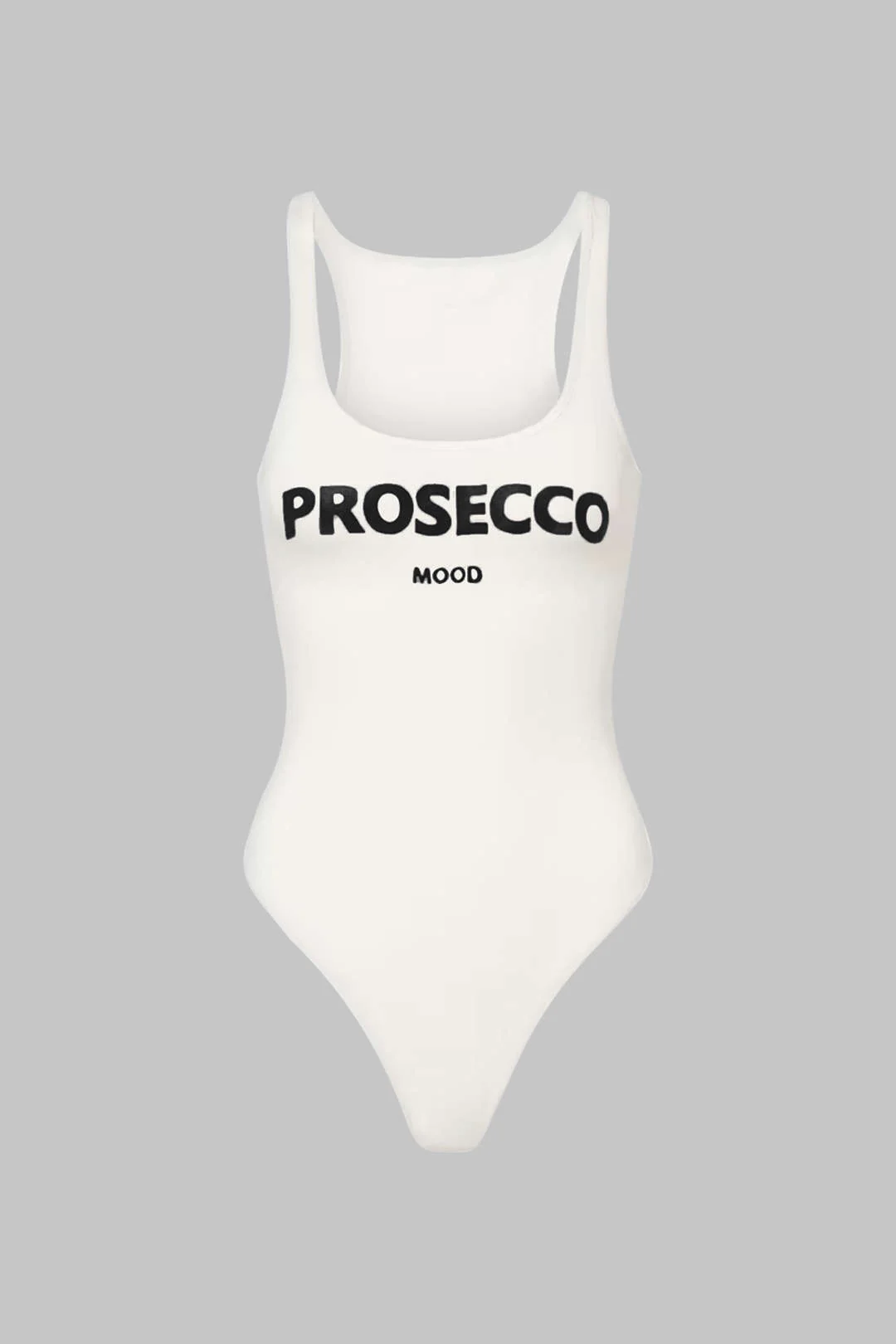 Letter Print Sleeveless Slip Bodysuit - Flockneti