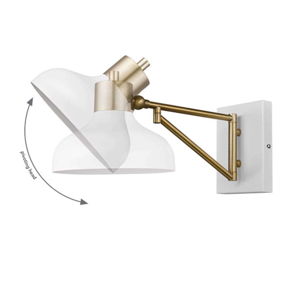 Globe Electric Berkeley Wall Sconce Polished Brass 60W 1 Light - Flockneti