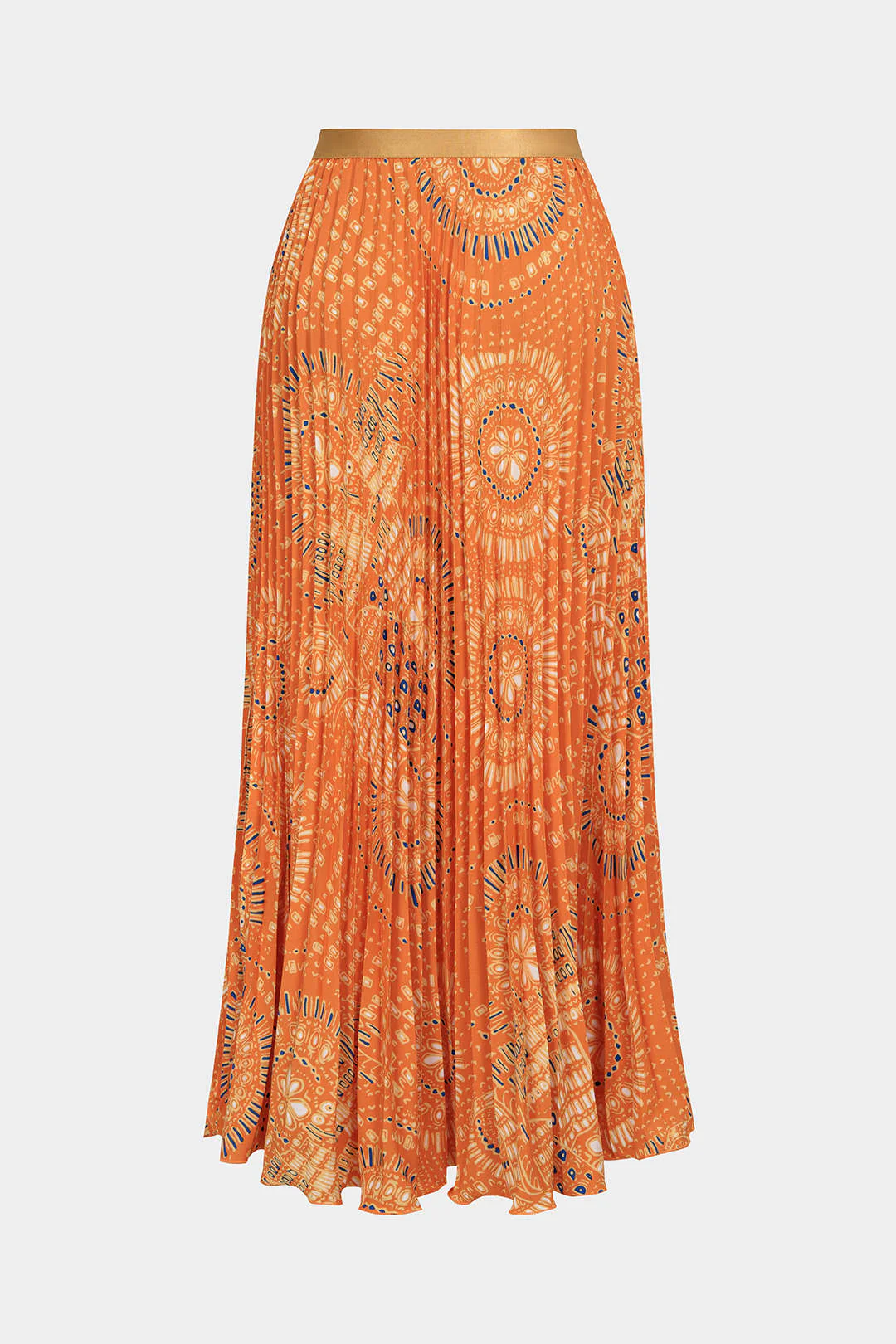 Retro Print Pleated High Waist Skirt - Flockneti
