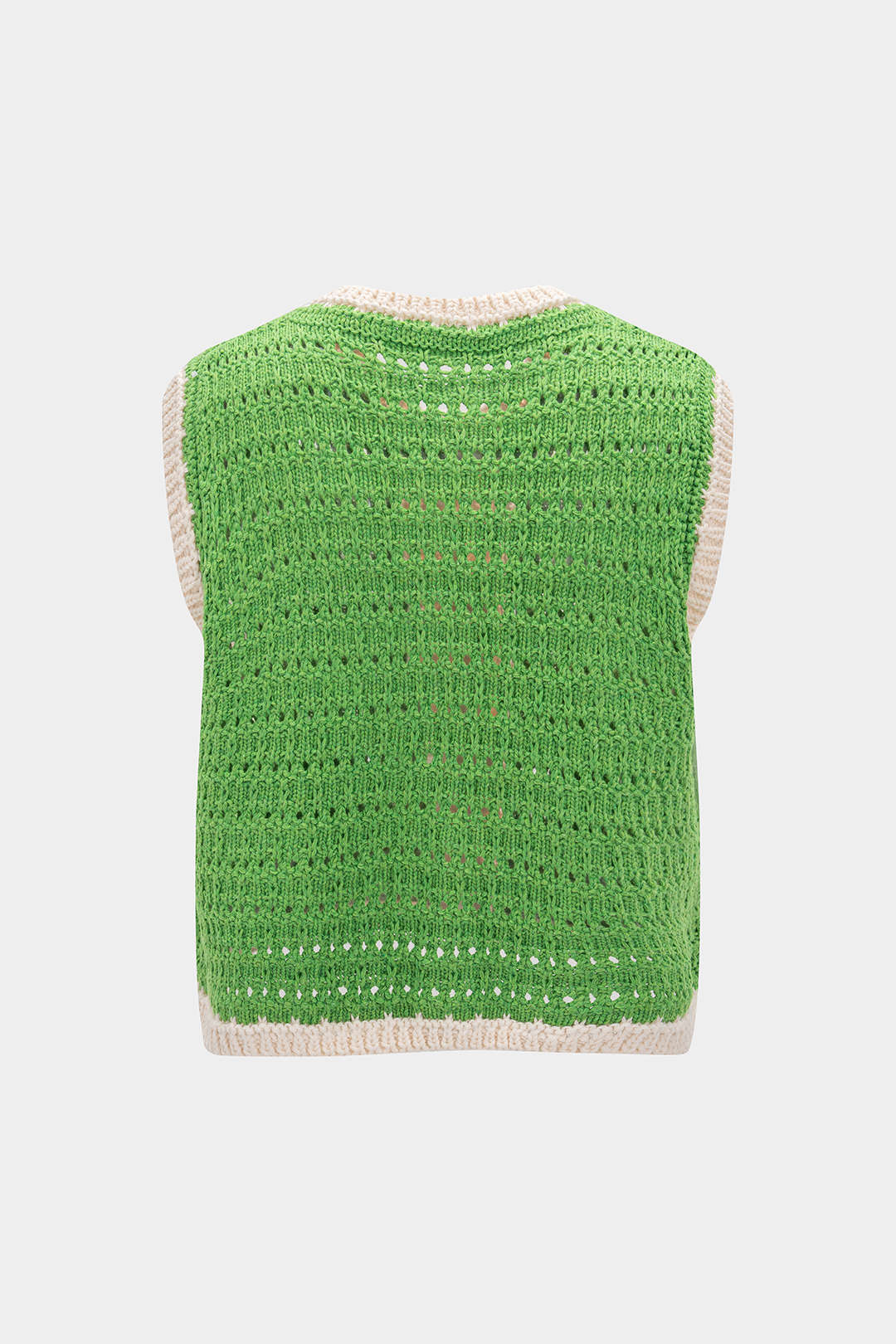 Knit Button Hollow Out Vest - Flockneti