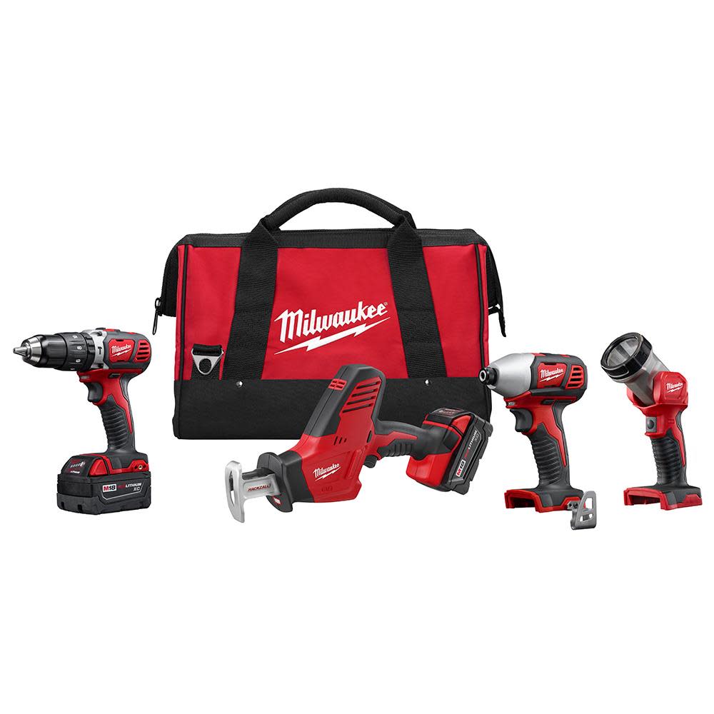 Milwaukee M18 4-Piece Combo Kit - Flockneti