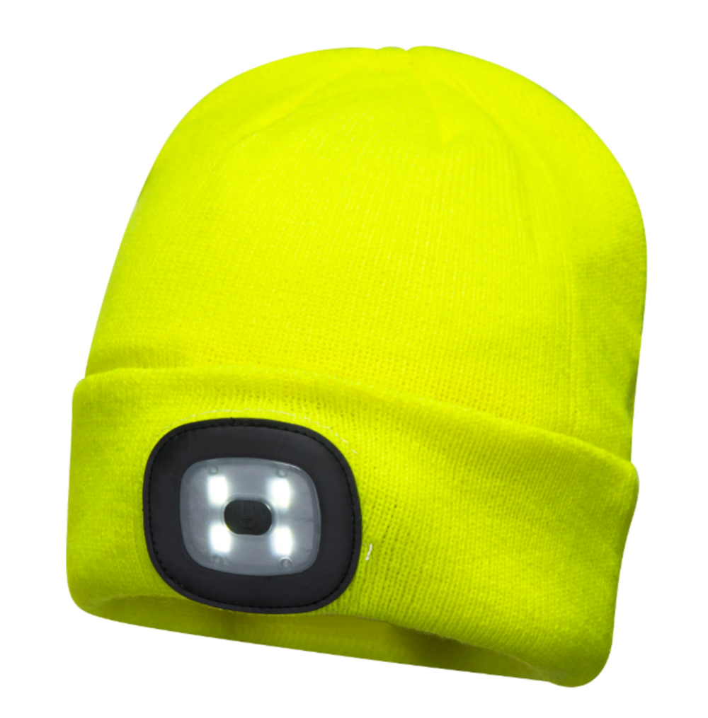 Portwest Yellow Rechargeable LED Beanie - Flockneti