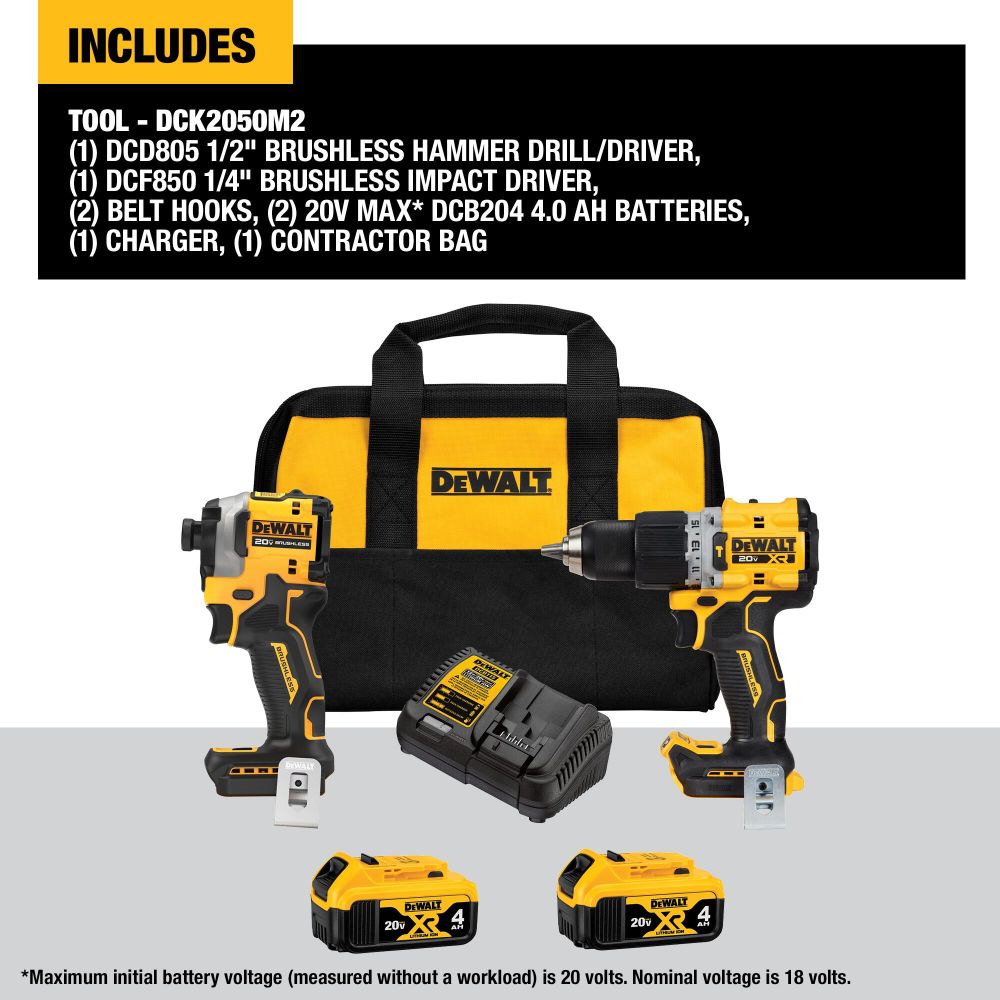 DEWALT 20V MAX XR 2 Tool Combo Kit - Flockneti