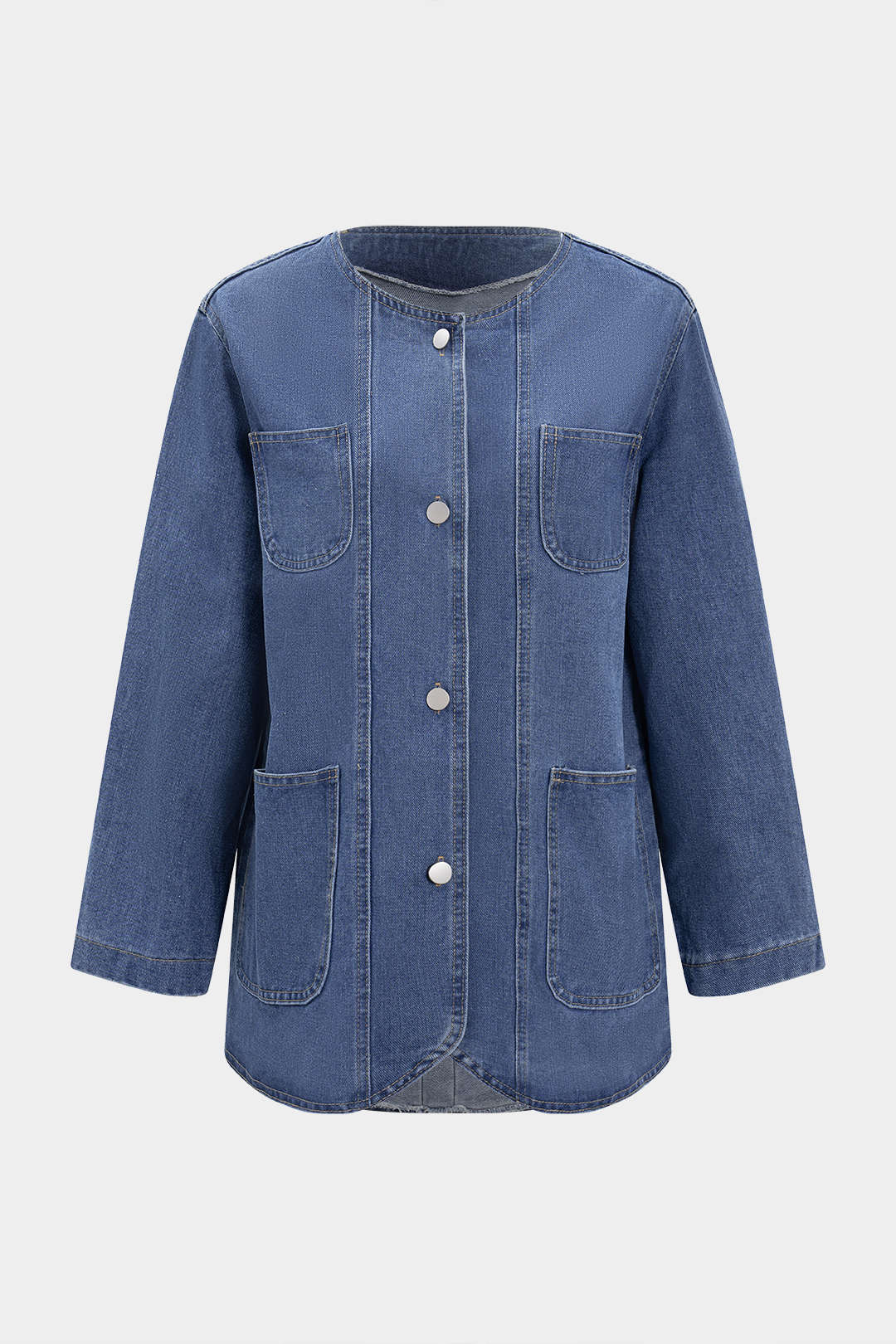 Denim Button Pocket Outerwear - Flockneti
