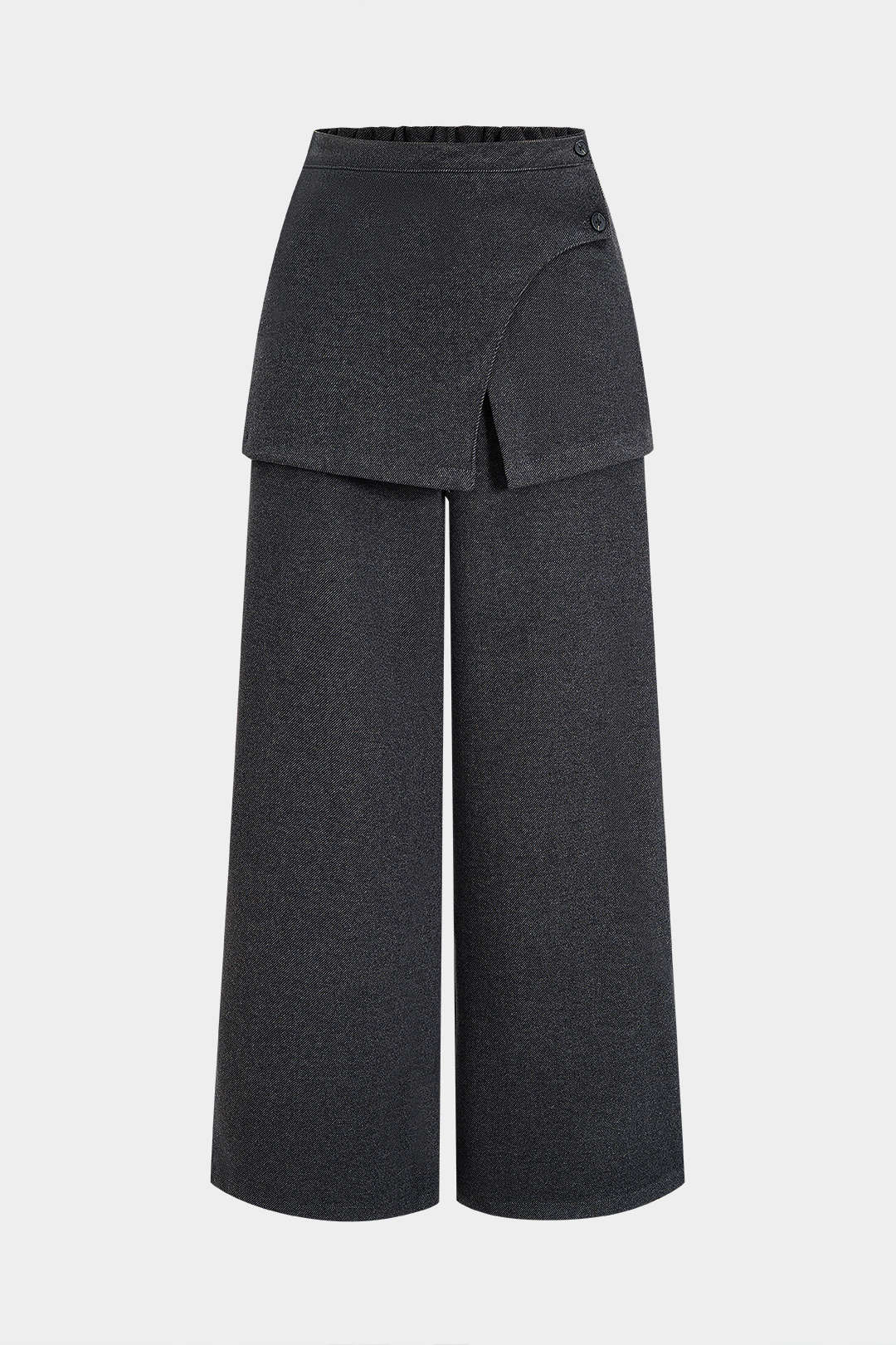 Asymmetrical Button Straight Pants - Flockneti