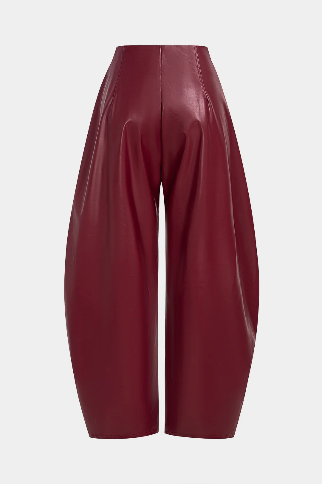Faux Leather Pleated Zipper Pants - Flockneti