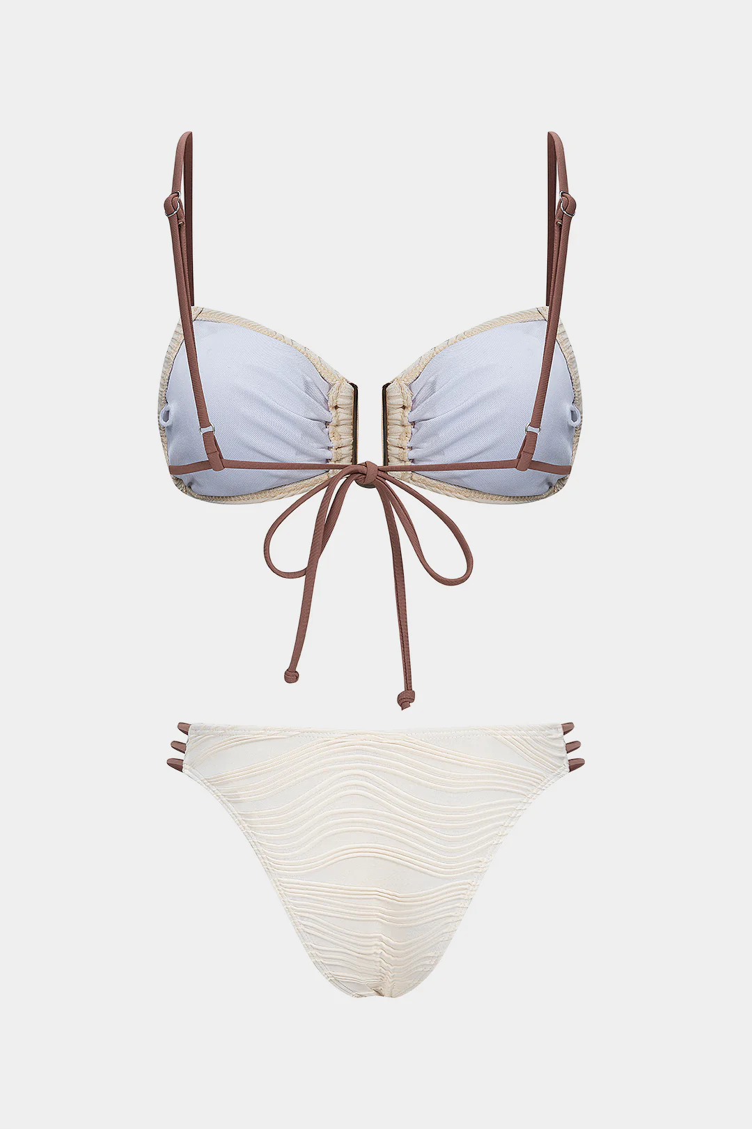 Contrast Tie-Up Bikini Set - Flockneti