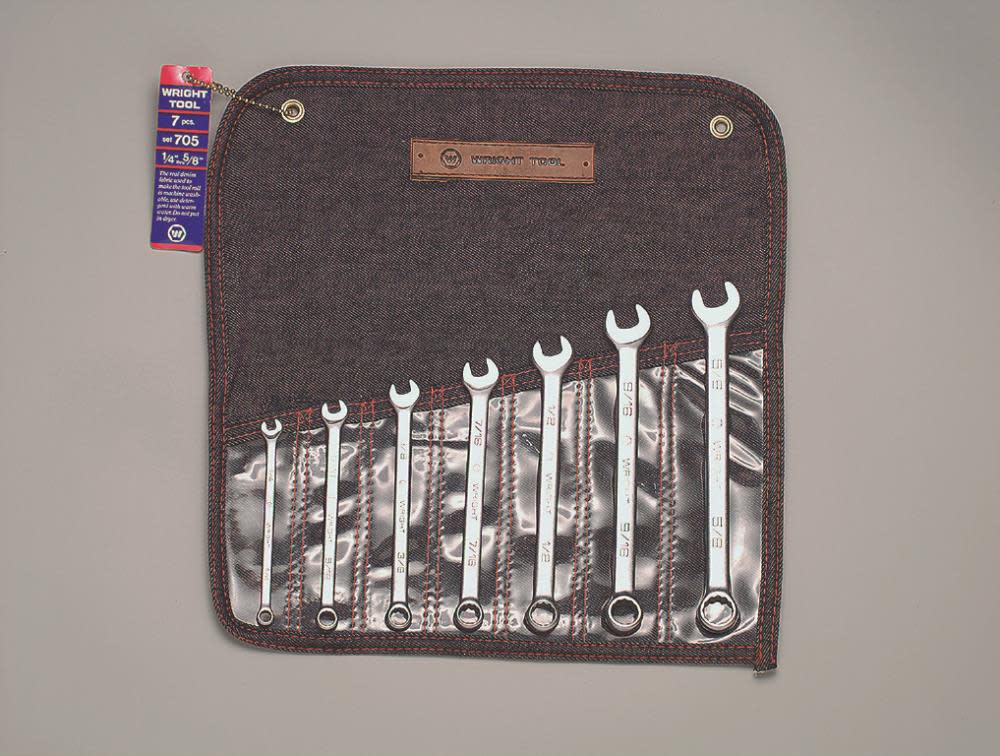 Wright Tool 7 pc. Combination Wrench Set 1/4 In. to 5/8 In. 12 pt - Flockneti
