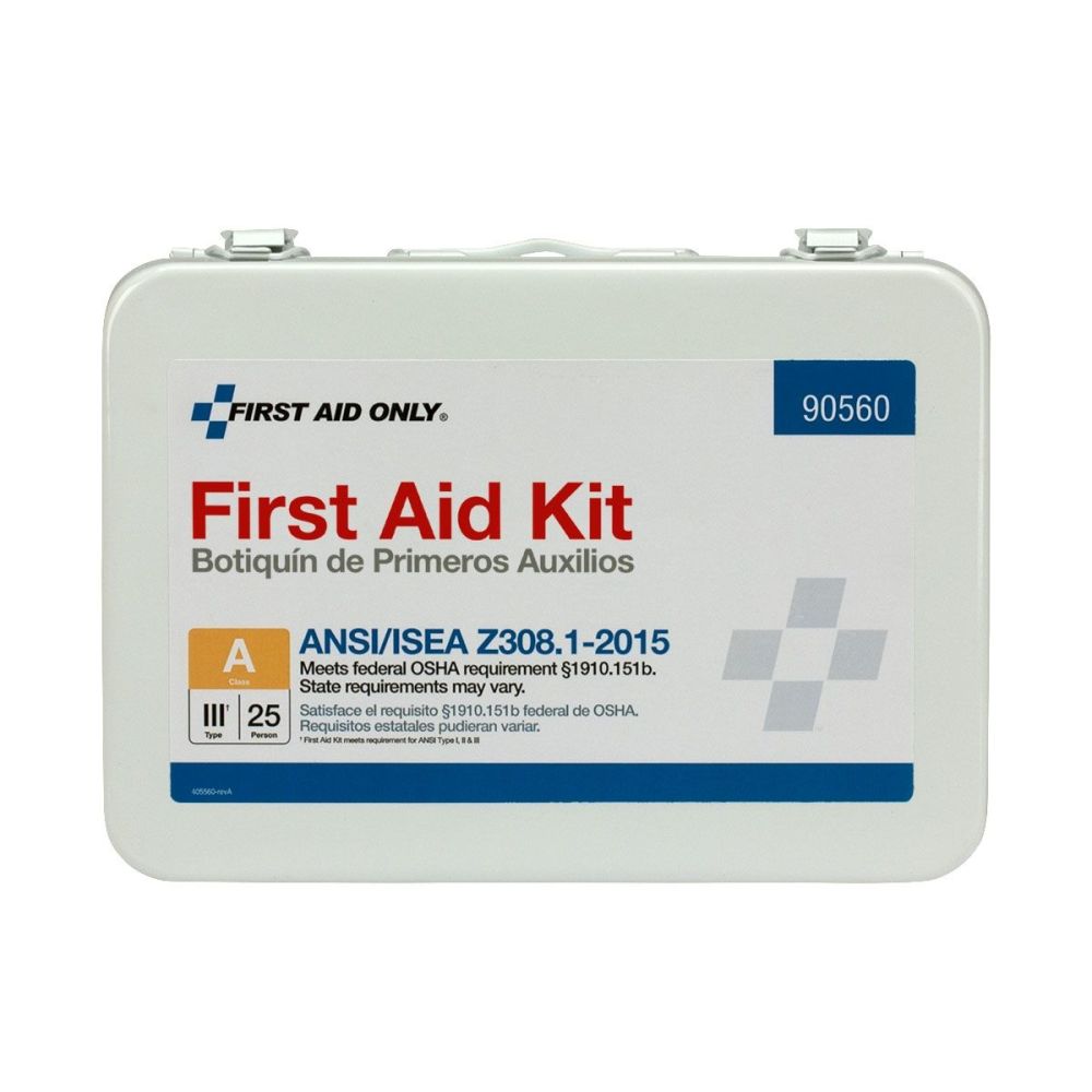 First Aid Only First Aid Kit 25 Person Bulk Metal Case ANSI A - Flockneti