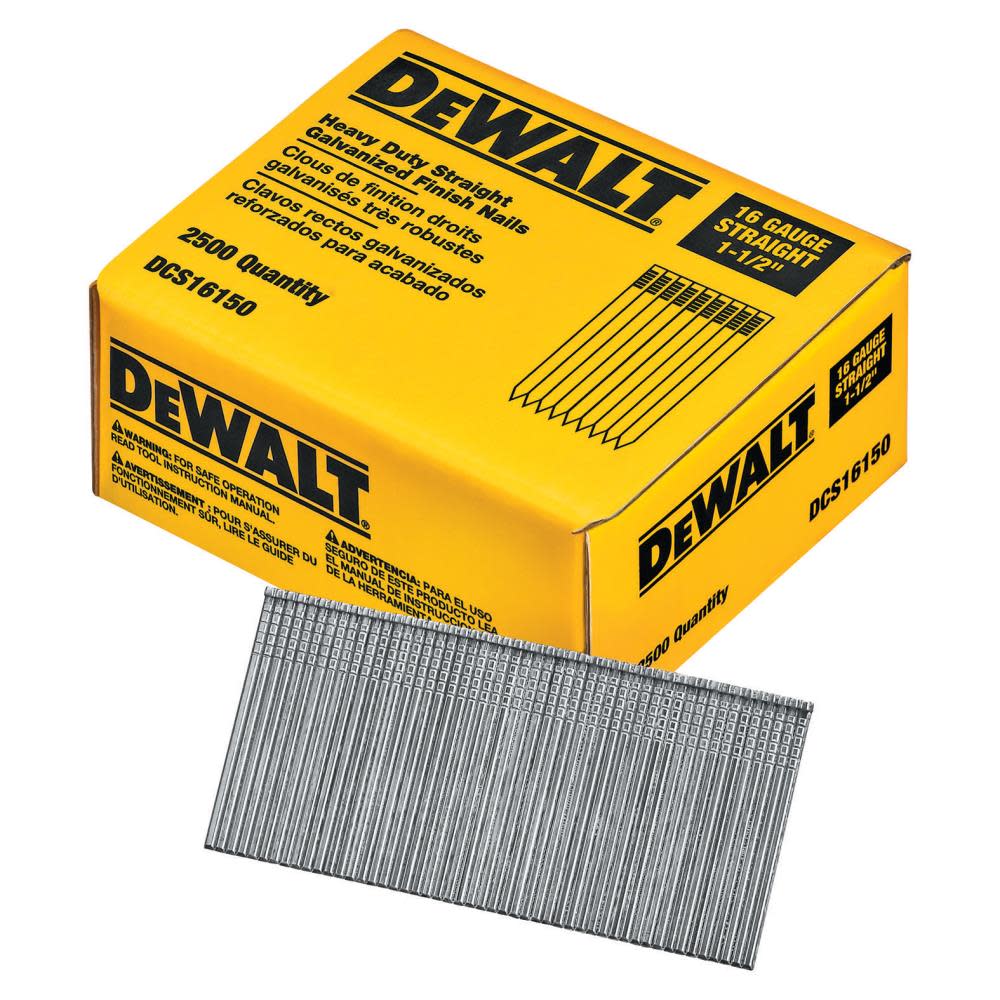 DEWALT 1-1/2 Straight 16 Gauge Finishing Nails 2.5 m - Flockneti