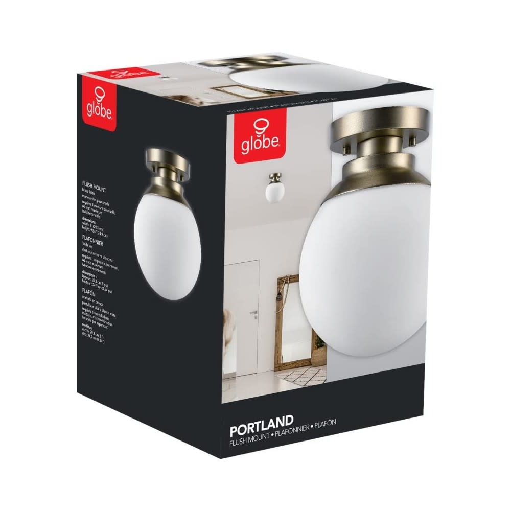 Globe Electric Portland Ceiling Light Brass 60W E26 - Flockneti