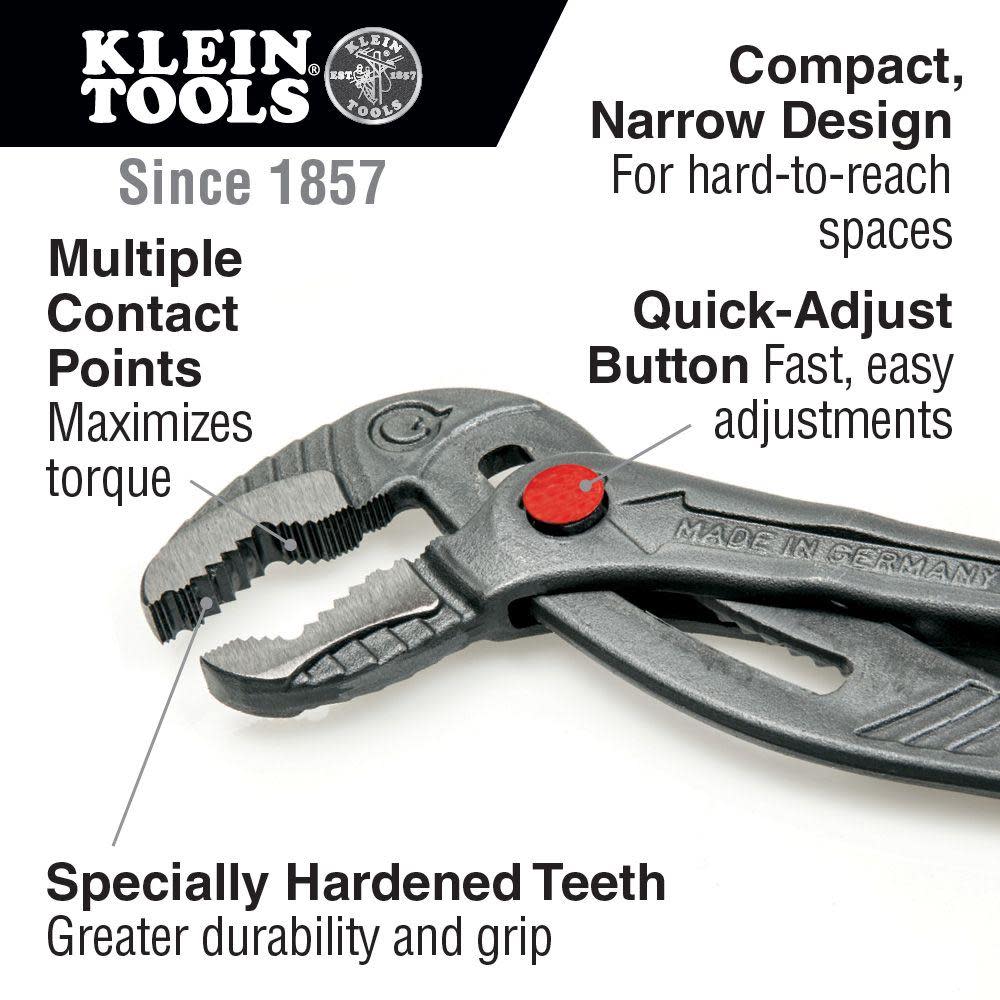 Klein Tools 10″ Quick-Adjust Klaw Pump Pliers - Flockneti