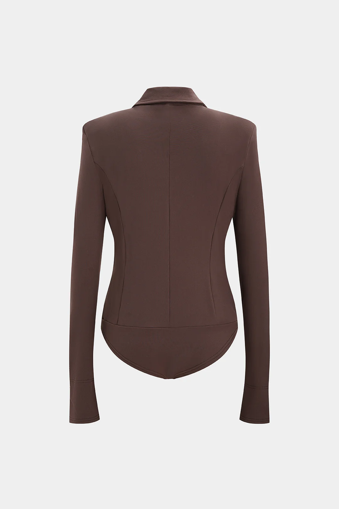 Solid Double-Breasted Long Sleeve Bodysuit - Flockneti