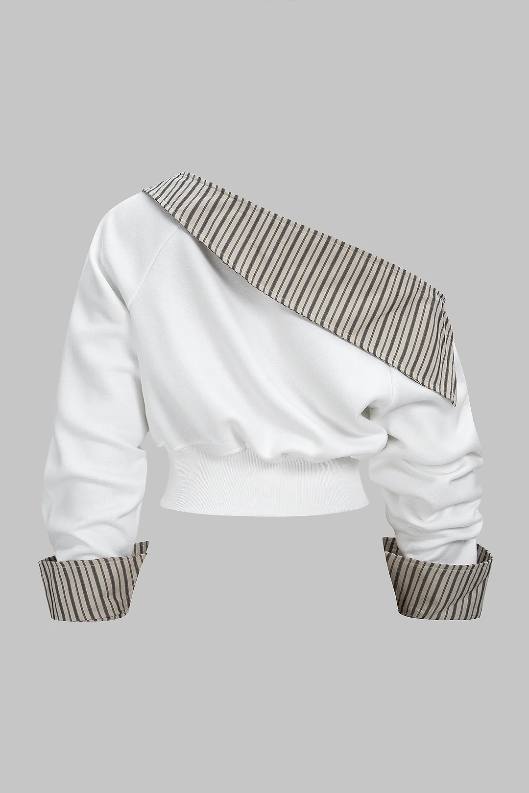One Shoulder Patchwork Sweatshirt - Flockneti