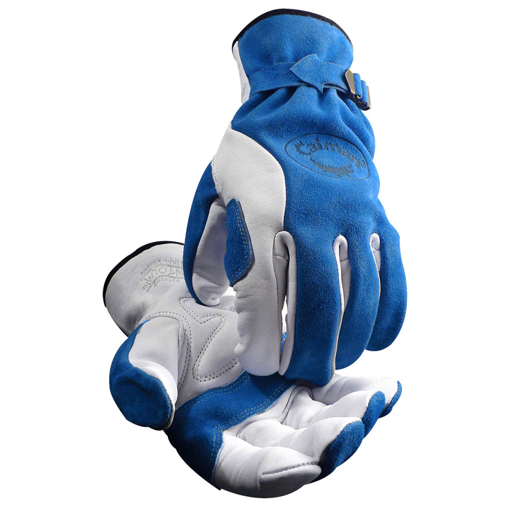 Protective Industrial Products Caiman Small Split Cowhide Top Grain Leather Driver Gloves - Flockneti