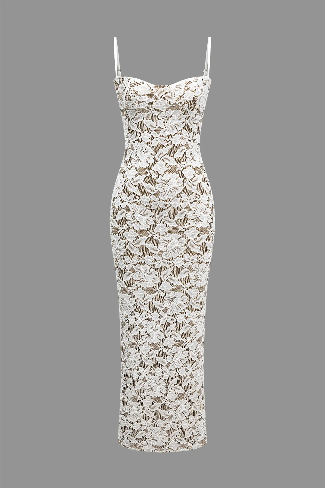 Lace Slit Slip Maxi Dress - Flockneti