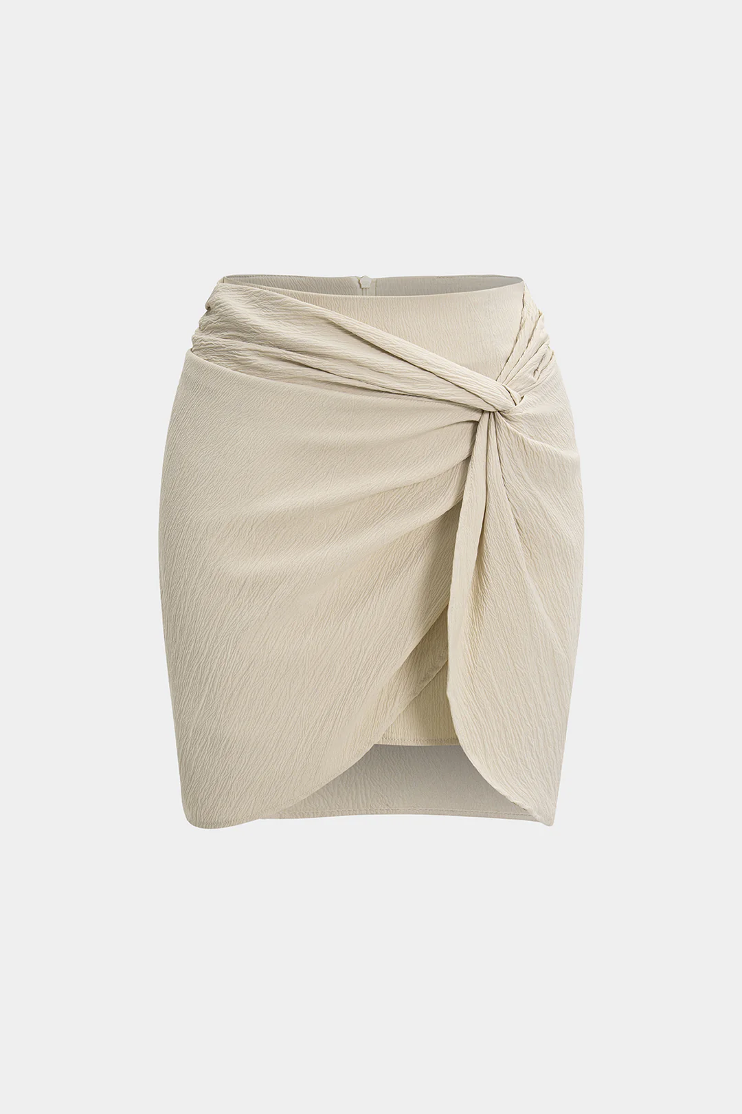Ruched Twist Knot Zipper Skirt - Flockneti