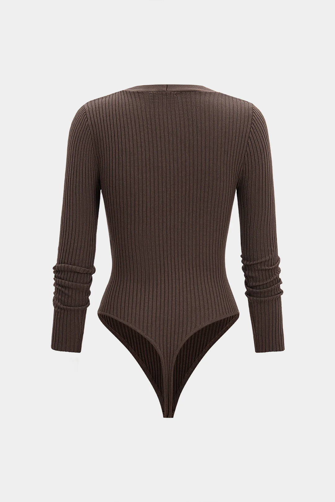Knit V-Neck Long Sleeve Bodysuit - Flockneti