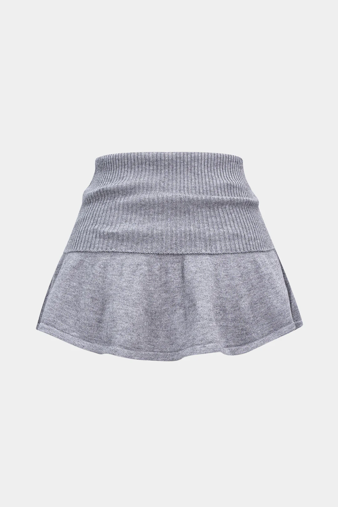 Knit Irregular Hem Mini Skirt - Flockneti
