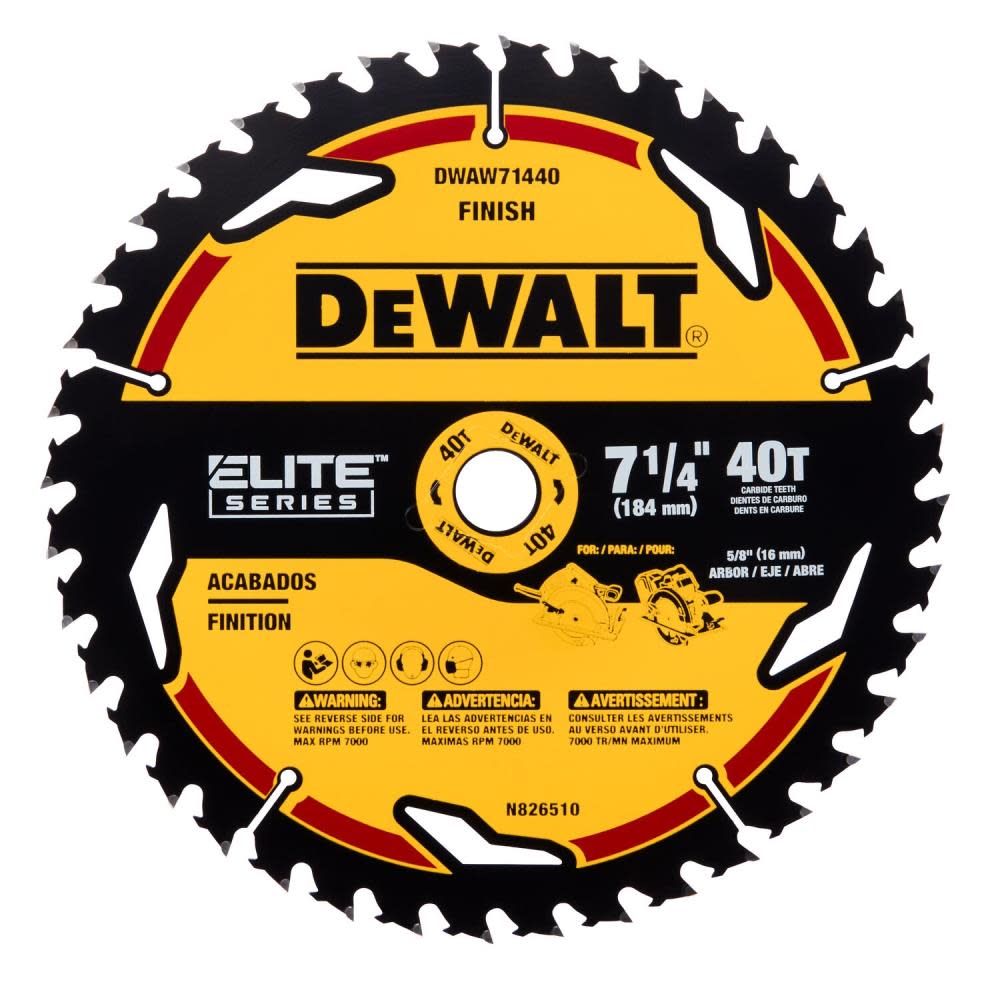 DEWALT Elite Series Blister Circular Saw Blade 7 1/4″ 40T - Flockneti