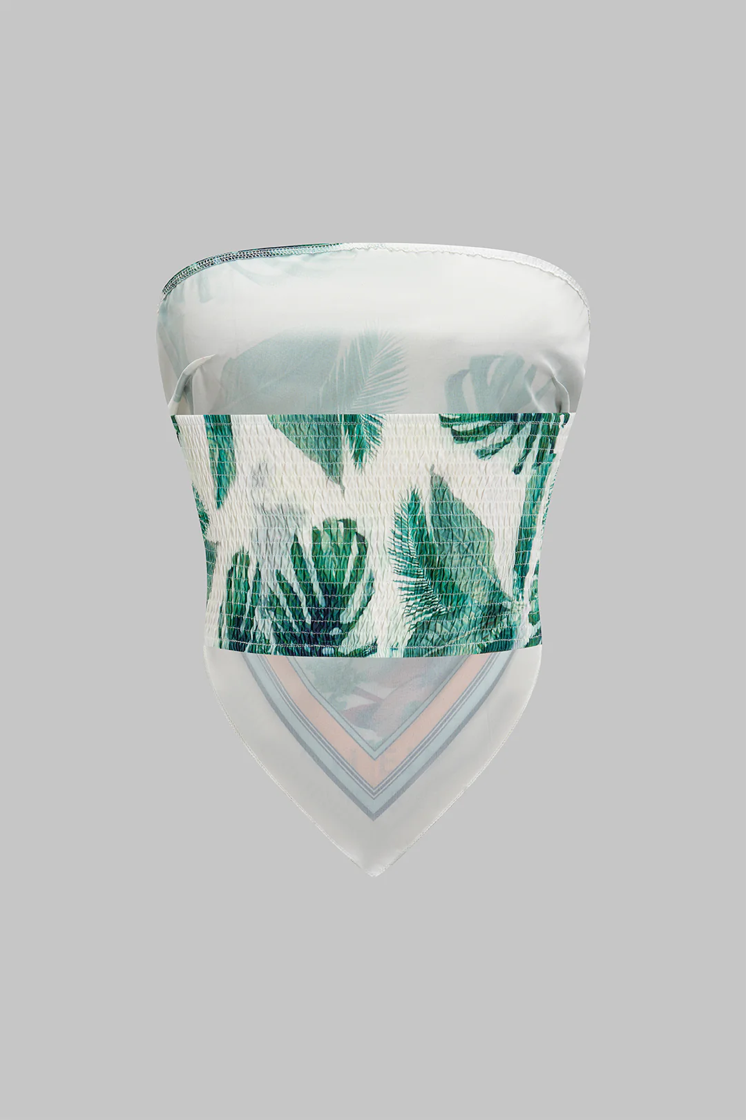 Tropical Leaves Print Tube Top - Flockneti