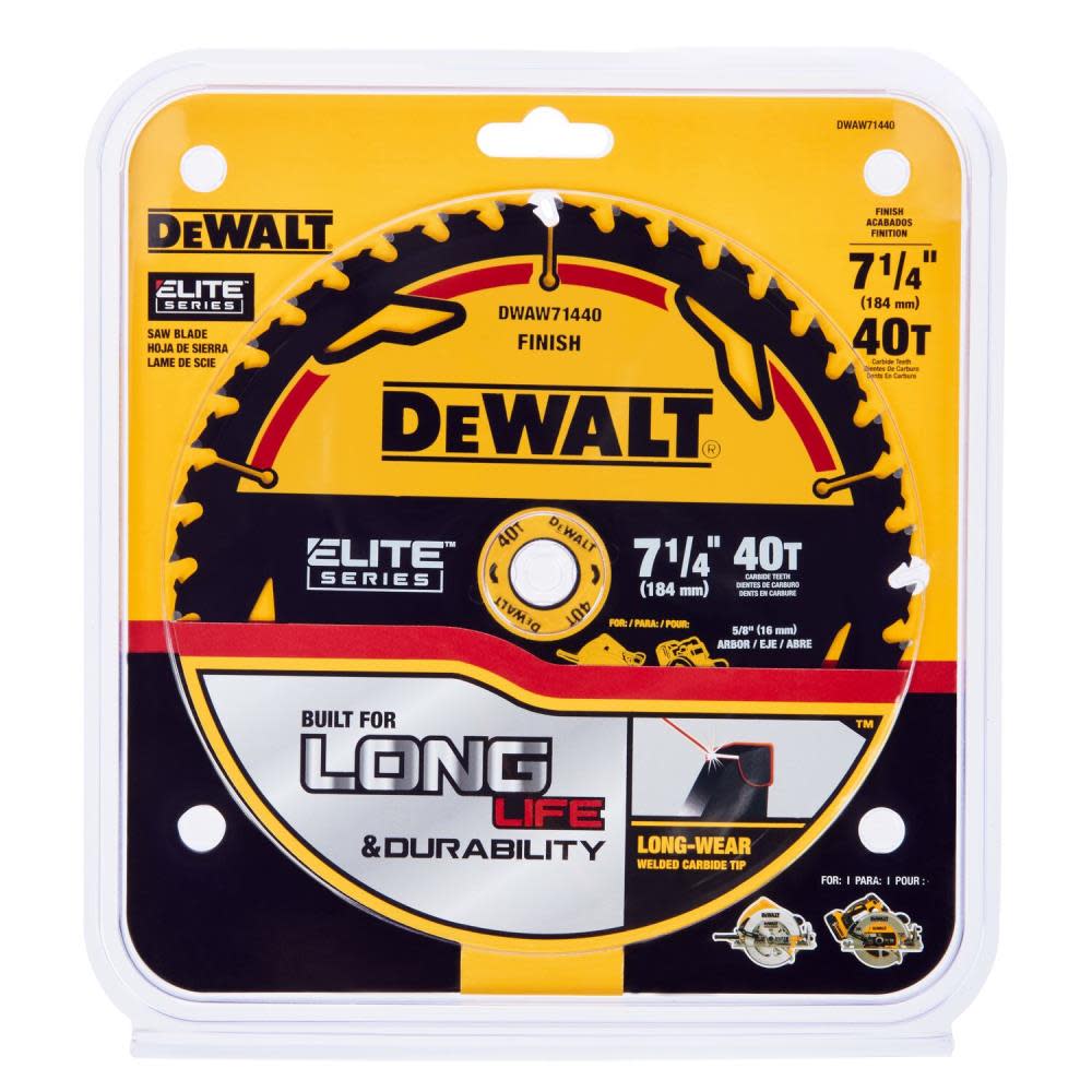 DEWALT Elite Series Blister Circular Saw Blade 7 1/4″ 40T - Flockneti