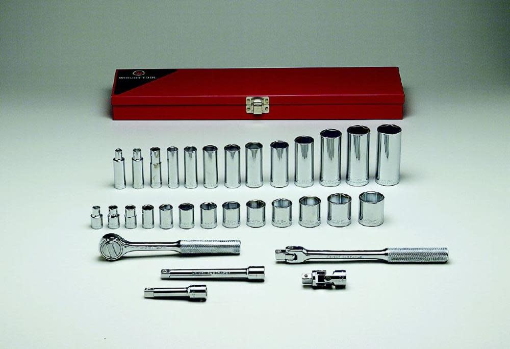 Wright Tool 3/8 In. Drive 31 pc. 6 pt Standard & Deep Socket Set - Flockneti