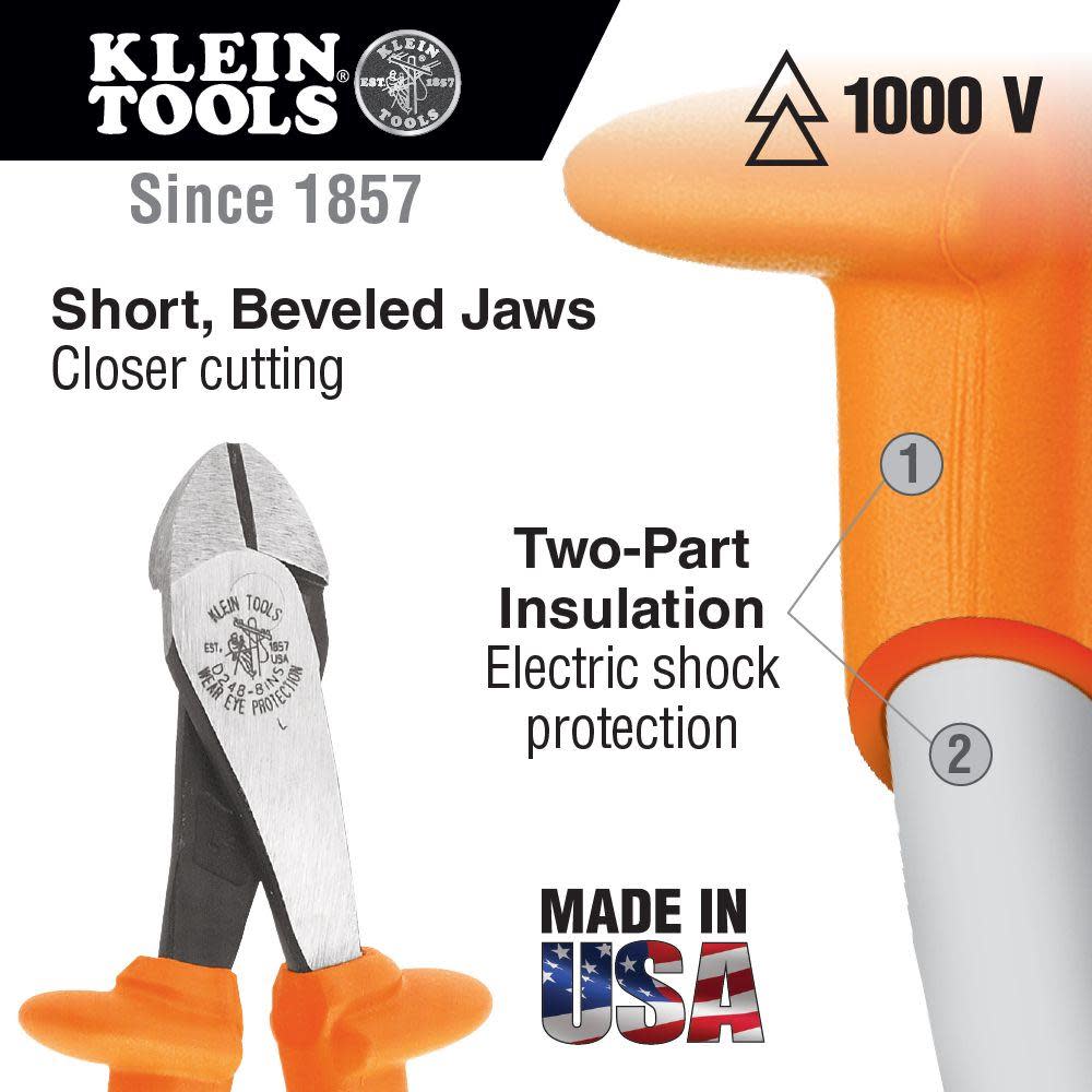 Klein Tools Pliers Insulated HD Diag Cut 8″ - Flockneti