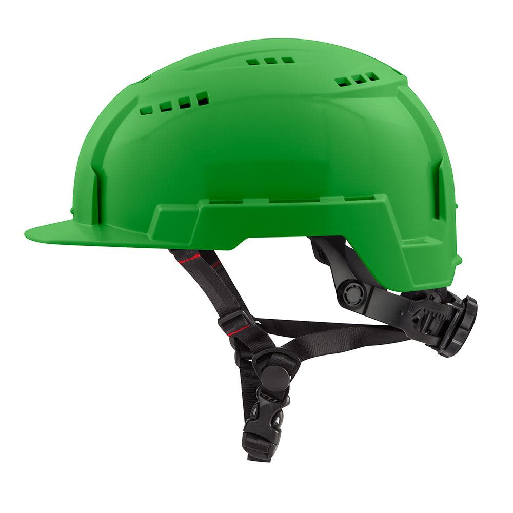 Milwaukee Green Front Brim Vented Helmet with BOLT Class C - Flockneti